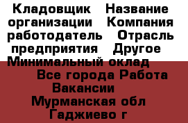 Кладовщик › Название организации ­ Компания-работодатель › Отрасль предприятия ­ Другое › Минимальный оклад ­ 27 000 - Все города Работа » Вакансии   . Мурманская обл.,Гаджиево г.